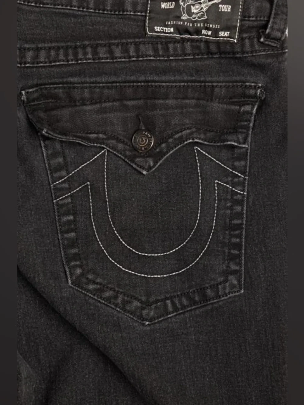 True Religion Men's Black Relaxed Jeans
